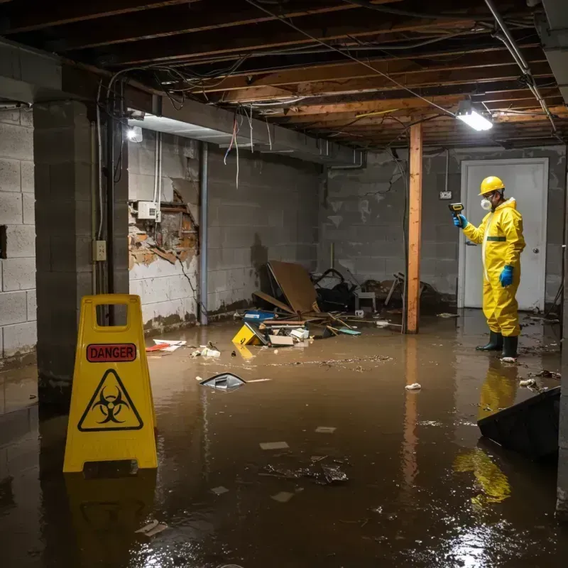 Flooded Basement Electrical Hazard in Menomonie, WI Property